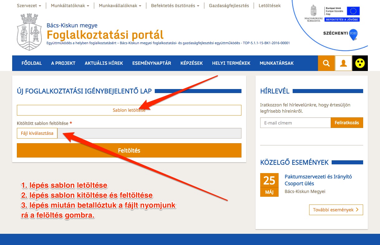 Igénybejelentő feltöltése