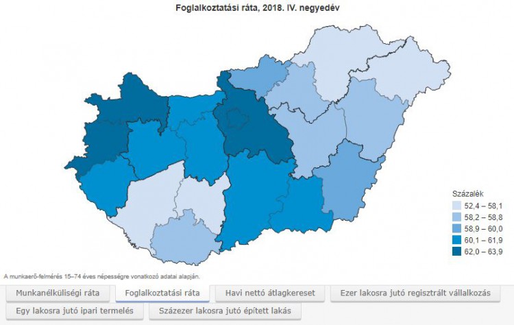 Fókuszban a megyék – 2018. I–IV. negyedév