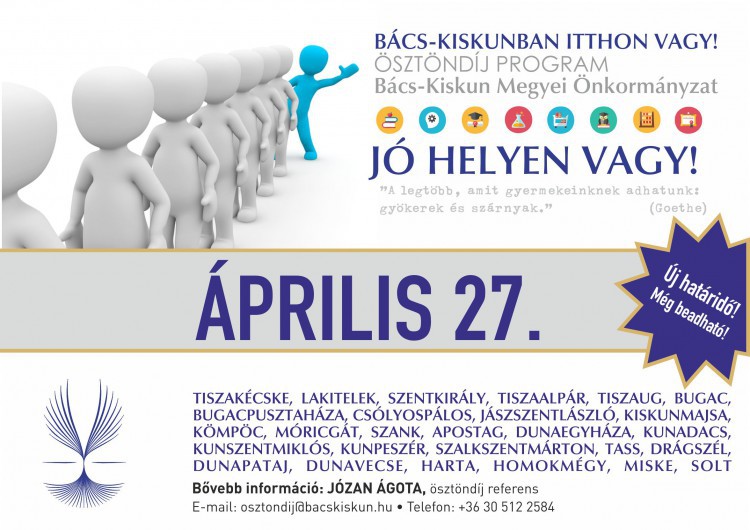 "BÁCS-KISKUNBAN ITTHON VAGY!" ösztöndíj pályázat